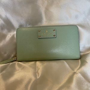Mint Green Kate Spade Wallet (Zip Closure)